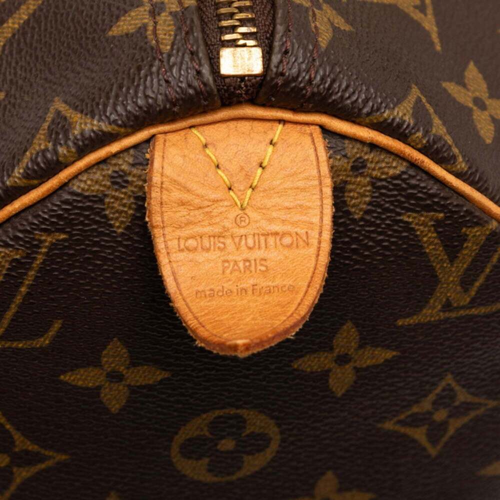 LOUIS VUITTON Brown Monogram Leather Speedy 40 Boston Bag - Picture 5 of 6